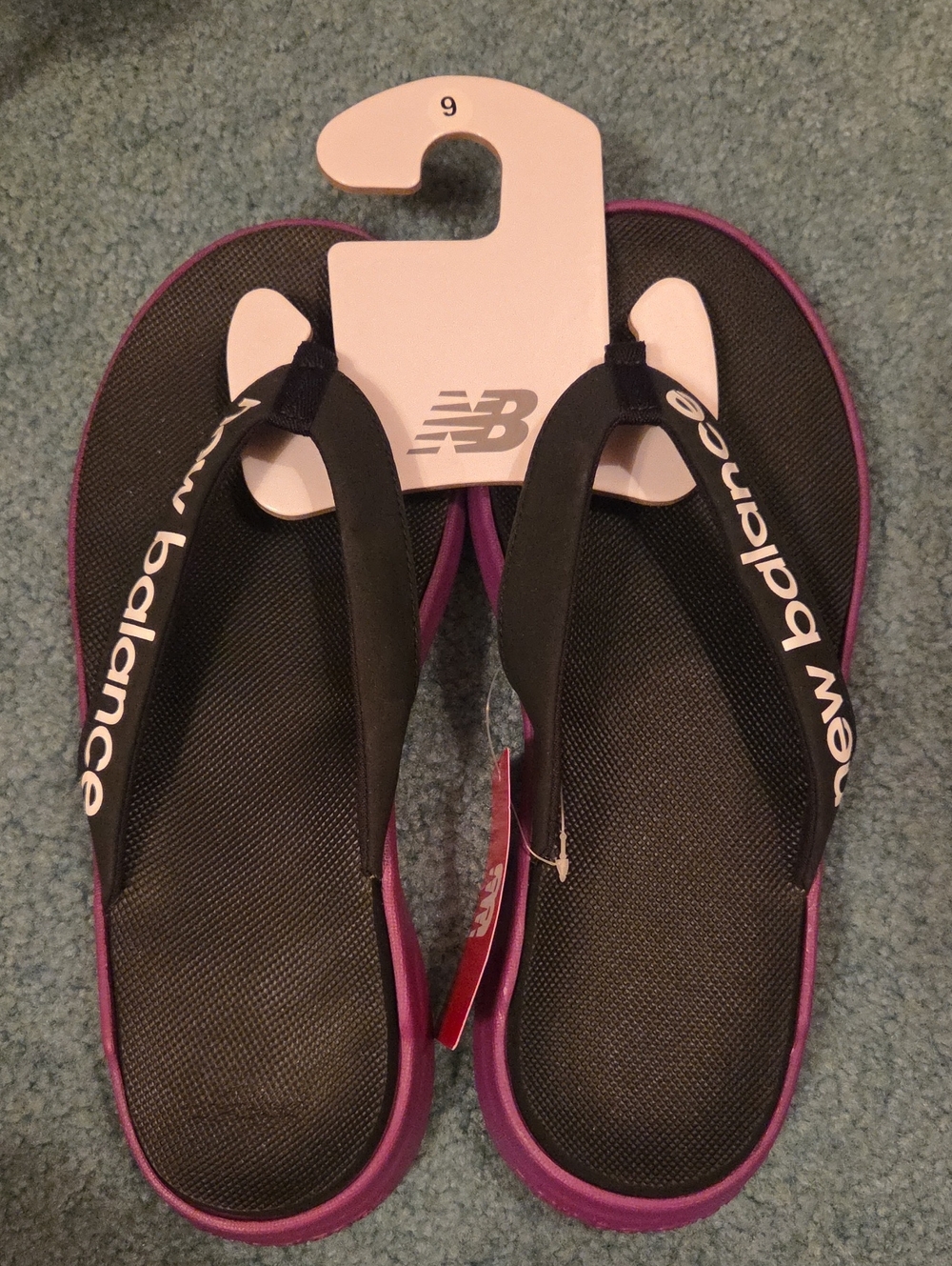 New Balance Women’s Black & Purple Thong Sandals
